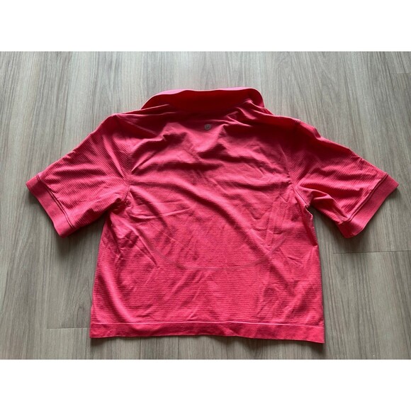 Lululemon Swiftly Tech Relaxed-Fit Cropped Polo Shirt Lip Gloss Pink size 4 - Picture 2 of 3